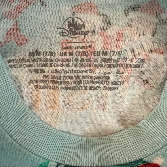 Disney Christmas Long Sleeve Shirt Teal size M (7/8) Kids - Picture 7 of 8